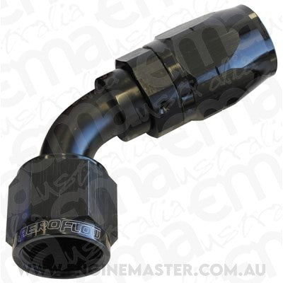 Aeroflow AF508-16BLK Alloy 60 Deg Hose End -16AN Black Cutter Style Full Swivel