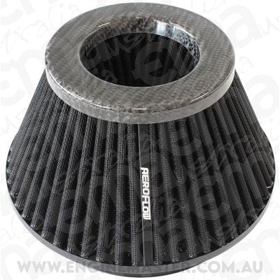 Aeroflow AF2911-1009 6" Clamp-On Tapered Carbon 7.6 / 4.7" O.D 4" High Black