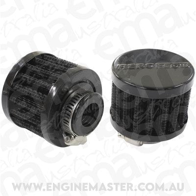 Aeroflow AF2271-1340 5/8" Universal Clamp On Filter 2" O.D 1-1/2" H Black Top