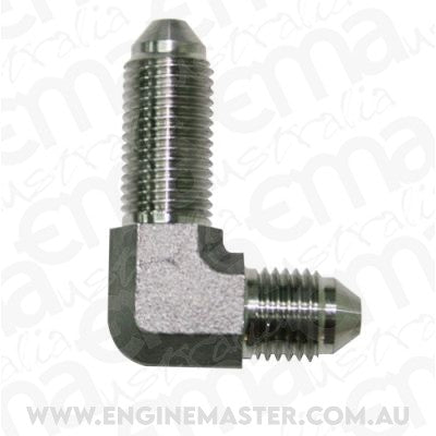 Aeroflow AF323-03 Stainless -3AN Bulkhead 90Deg Stainless Nut Seperate