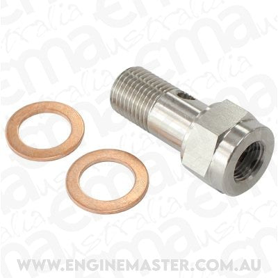 Aeroflow AF316-04P Banjo Bolt M12 x 1.25mm Ss304 25mm Long with 1/8" Port