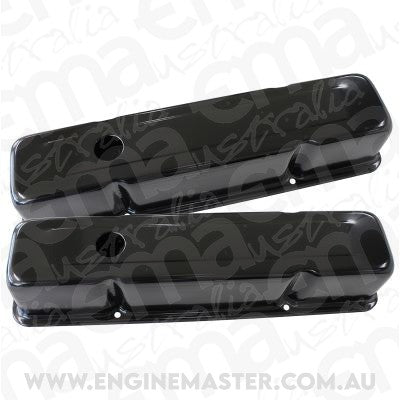 Aeroflow AF1822-5050 Chev 283-350 SBC Valve Cover Tall Black without Logo