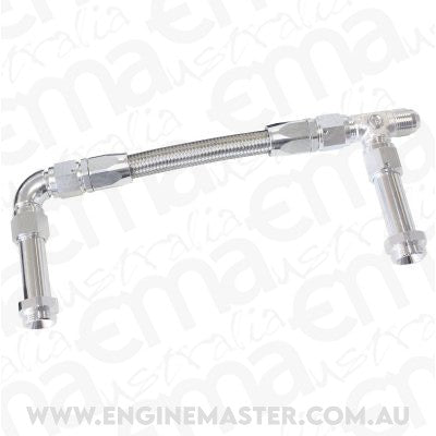 Holley 4150 Series Carbs Dual Inlet Rail -8AN Silver Suit 2x Meterin Blocks Aeroflow Performance Products AF160-08S