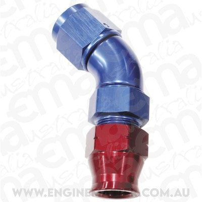 Aeroflow AF129-06 3/8" Tube 45 Deg Female -6AN Blue Swivel Nut with Olive