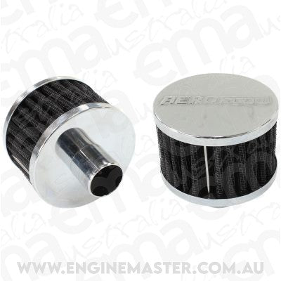 Aeroflow Performance Products AF2871-1170 1" Push In Breather Filter 3" O.D 2" H Chrome Top