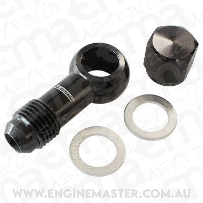 Aeroflow Performance Products AF49-1034BLK Aeroflow / Bosch Fuel Pump Banjo Kit to -6AN Inc Washers