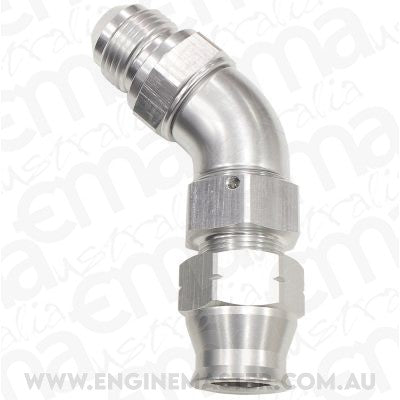 Aeroflow Performance Products AF128-08S 1/2" Tube 45 Deg Male -8AN Silver Swivel Nut with Olive