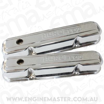 Aeroflow AF1821-5006 Chrysler S/B Valve Cover Chrome with Aeroflow Logo