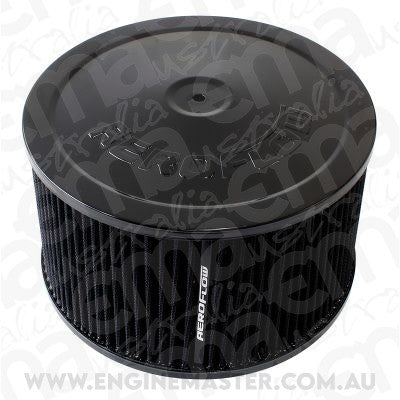 Aeroflow AF2251-1366 9" x 5" Air Cleaner Assembly 7-5/16" Neck Black Lid Cotton