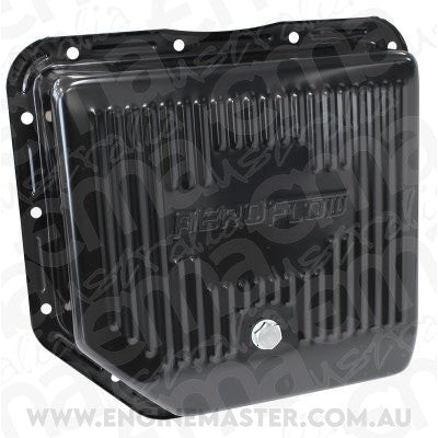 Aeroflow AF1826-3003 Th350 Deep Transmission Pan Black W/ Drain Plug