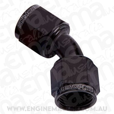 Aeroflow Performance Products AF132-04BLK 45 Deg Female Flare -4AN Black Swivel Union