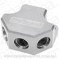 Aeroflow AF454-10-08S Y Block 4 Port Distribution Silver 3x -8ORB 1x-10ORB Inlet