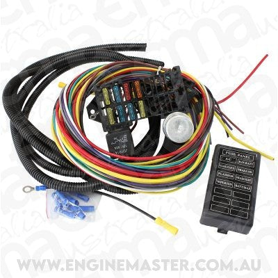 Aeroflow AF49-1500 8 Circuit Universalersal Wiring Harness 8 Fuse 12V