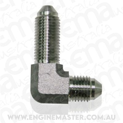 Aeroflow AF323-04 Stainless -4AN Bulkhead 90Deg Stainless Nut Seperate
