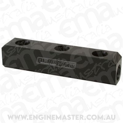 Aeroflow AF457-10BLK Fuel Block Log Type -10ORB Black 2 x-10 Side 2x -10 Top