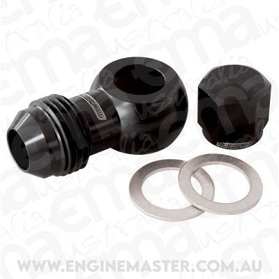 Aeroflow AF49-1035BLK Aeroflow / Bosch Fuel Pump Banjo Kit to -8AN Inc Washers