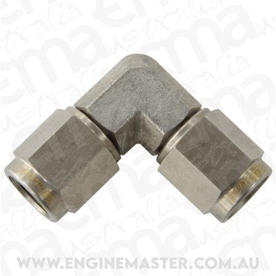 Aeroflow AF133-04SS S/S -4AN 90 Deg Female Flare Stainless Steel Swivel Union