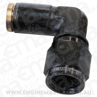 Aeroflow Performance Products AF123-04-04BLK 4AN Female 90 Degree to 1/4" 120 Series Black Nylon Fitting