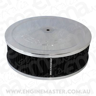 Aeroflow AF2851-1120 9" x 2-3/4" Air Cleaner Assembly 5-1/8" Neck Chrome Cotton