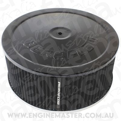 Aeroflow AF2251-1364 9" x 4" Air Cleaner Assembly 7-5/16" Neck Black Lid Cotton