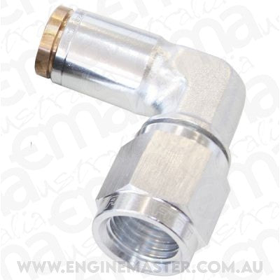 Aeroflow Performance Products AF123-03-02S 3AN Female 90 Degree to 3/16"120 Series Silver Nylon Fittin