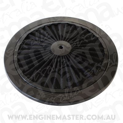 Aeroflow AF2251-0901 9" Black Full Flow Top Plate Black Cotton Hi Flow & Filtrat