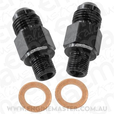 Aeroflow AF395-06BLK C4 Trans Fitting -6 x 1/8-27. Black 1/8-27" Straight Npsm.