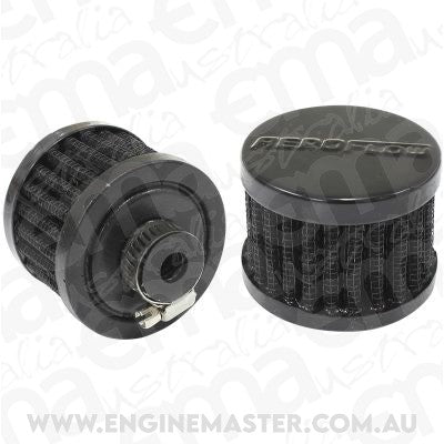 Aeroflow AF2271-1320 3/8" Universal Clamp On Filter 2" O.D 1-1/2" H Black Top