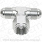 Aeroflow AF144-03S AN Tee -3AN Female Nut Silver Swivel Nut On Side