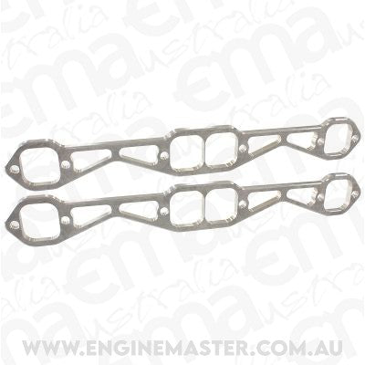 Aeroflow AF9551-1002 SBC Header Flanges Set 1-7/8" Square Port 1.88 x 1.88" Port