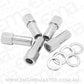 Aeroflow AF3035-9000 1.380" Shank Open Chrome Wheel Nuts - M12 x 1.25mm Pack of 5, Washer Seat with Shank