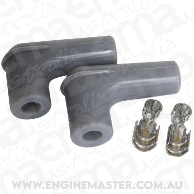 Aeroflow AF4530-3311 Spark Plug Boots & Terminals 90 Deg 2 Boots Terminals Grey