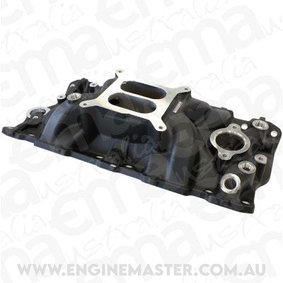 Aeroflow AF6210-1000 SBC STREET INTAKE MANIFOLD DUAL PLANE CHEV 350 BLACK