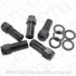 Aeroflow AF3026-9000 1.380" Shank Closed Black Wheel Nuts - M12 x 1.50mm Pack of 5, Washer Seat with Shank