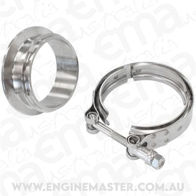 Turbine Inlet Flange & V-Band - Stainless Steel (Suit Aeroflow Turbo's With 2-43/64" I.D Flange)