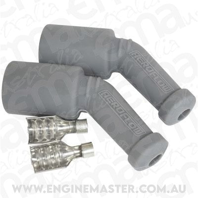 Aeroflow AF4530-3304 Coil Boots & Term LS1 45 Deg 2 Boots Terminal Grey