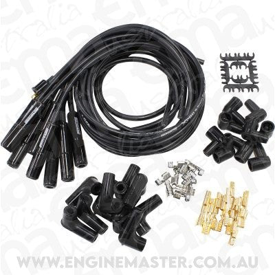 CERAMIC UNIV STRAIGHT LEAD SET BLACK STR PLUG ENDS STD HEI V8 Aeroflow - AF 4038-31193C