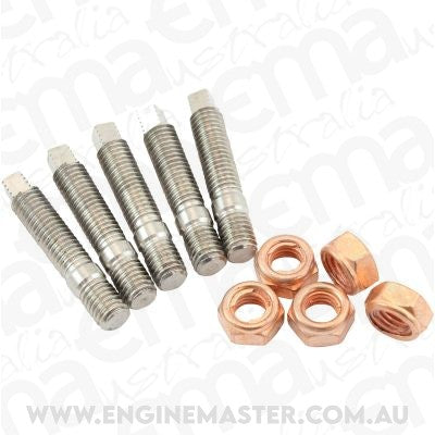 Aeroflow AF8059-1003 TURBO STUD KIT M8x1.25mm PACK OF 5 S/S HEX M8 x 1.25