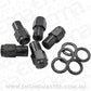Aeroflow AF3025-7000 0.750" Shank Closed Black Wheel Nuts - M12 x 1.25mm Pack of 5, Washer Seat with Shank