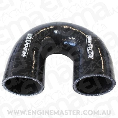 Aeroflow AF9206-250 Silicone Hose 180 Deg; Black I.D 2.50" 63mm Wall 5.3M 100mm Leg AF9206-250