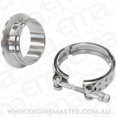 Turbine Inlet Flange & V-Band - Stainless Steel (Suit Aeroflow Turbo's With 2-33/64" I.D Flange)