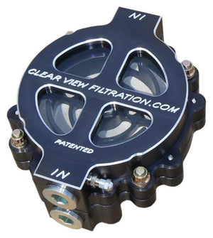 Clear View Filtration CV100-60-B 6" Hi-Flow See Through Oil Filter - Black
