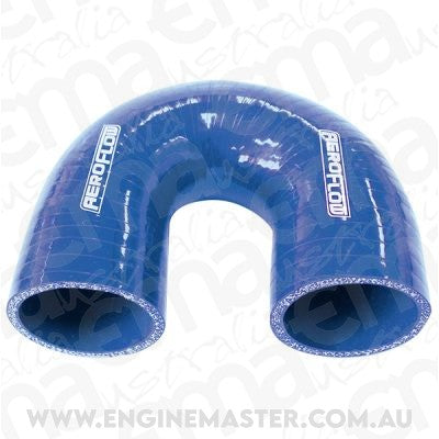Aeroflow Performance Products AF9006-100 Silicone Hose 180 Deg; Blue I.D 1.00" 25.4mm Wall 4.5mm 100mm Leg AF9006-100
