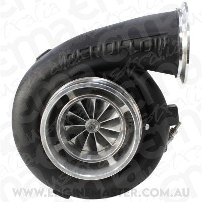 BOOSTED 7677 1.15 Turbocharger 475-1450HP Rating - Hi Temp Black Finish (External Wastegate, T4 Inlet Flange, V-Band Exhaust Flange)