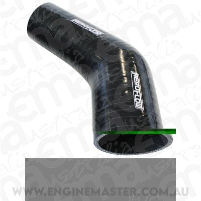 Aeroflow AF9202-075-070 Silicone Hose Reducer 45 Deg; Black I.D .75-.70" 19-16mm Wall 4.5 x 140mm 9202-075-070