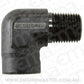 Aeroflow AF914-06BLK 90 Deg Female - Male Elbow 3/8 NPT Black