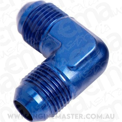Aeroflow AF821-04 Male Flare Union 90 Deg -4AN Blue Male to Male 90 Deg