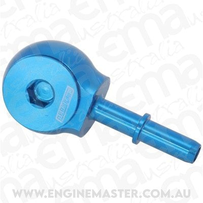 Aeroflow AF969-05-08 90Â° Low Profile -8ORB to EFI Push On 5/16" Barb Blue Finish