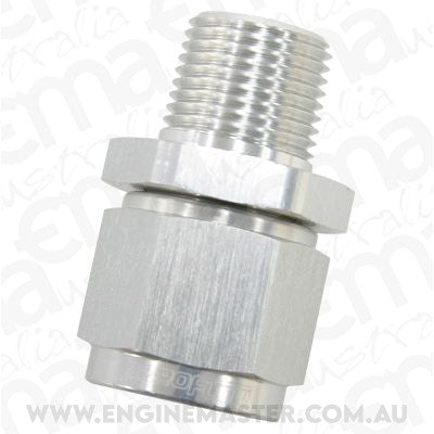 Aeroflow Performance Products AF916-06-04S 1/4" NPT to -6AN Female Nut Silver Straight Swivel Nut