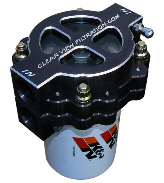 Clear View Filtration CV400-115-B 4" Screw-On Oil Filter Assembly - Clear